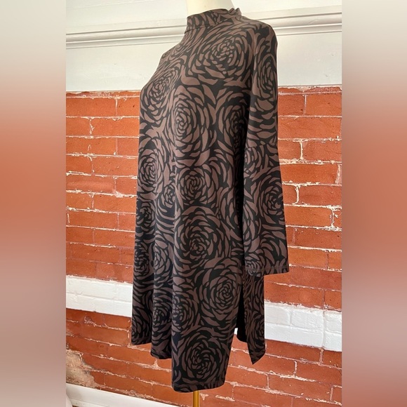 Masai Copenhagen Gretha Tunic Coffee Bean Brown Black Floral Modern Eco Friendly - Picture 12 of 17